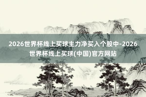 2026世界杯线上买球　　主力净买入个股中-2026世界杯线上买球(中国)官方网站