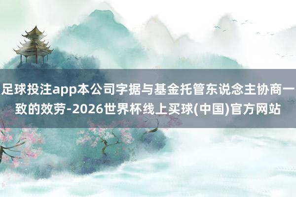 足球投注app本公司字据与基金托管东说念主协商一致的效劳-2026世界杯线上买球(中国)官方网站