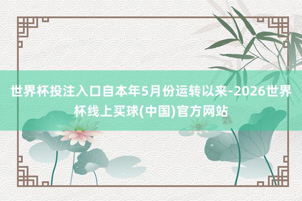 世界杯投注入口自本年5月份运转以来-2026世界杯线上买球(中国)官方网站