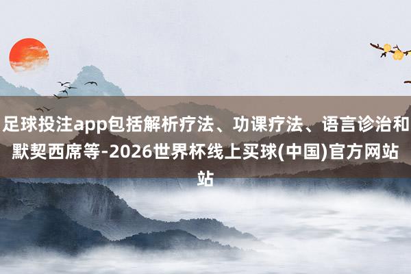 足球投注app包括解析疗法、功课疗法、语言诊治和默契西席等-2026世界杯线上买球(中国)官方网站