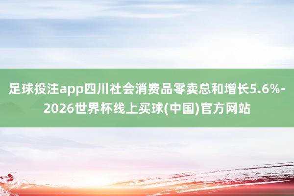 足球投注app四川社会消费品零卖总和增长5.6%-2026世界杯线上买球(中国)官方网站