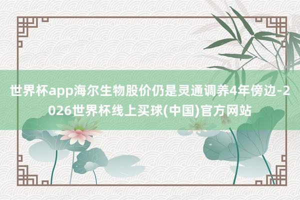 世界杯app海尔生物股价仍是灵通调养4年傍边-2026世界杯线上买球(中国)官方网站